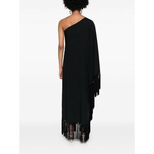 TALLER MARMO One-Shoulder Fringe Embellished Maxi Dress Women BLACK Dresses